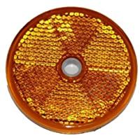 Los mejores  - Reflector redondo de 60 mm amarillo- con certificado E- para remolque con plataforma izquierda derecha- ojo de gato…